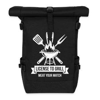 Licence to grill – Meat Your Match - Roll Top Backpack - black - Front
