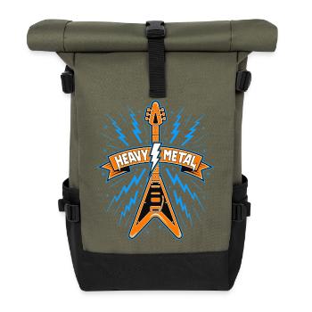 Heavy Metal Banner avec guitare - Sac à dos roll top - olive/noir - Devant