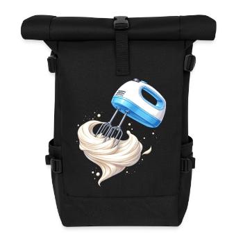 Sahne schlagen Handmixer Backen Design  - Rolltop Rucksack - Schwarz - Vorne