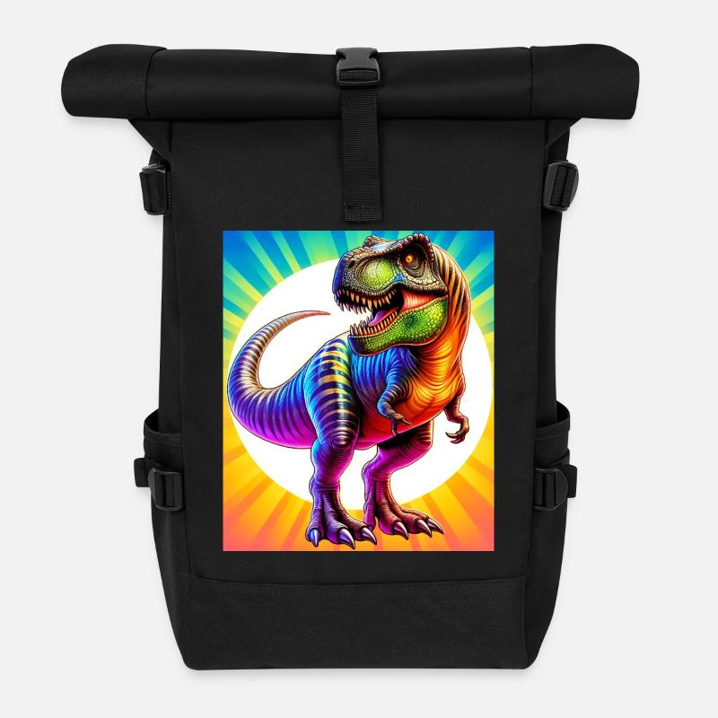 dinosaure - Sac à dos roll top - noir