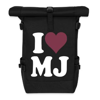 I Love Classic Burgundy Heart Design - Roll Top Backpack - black - Front