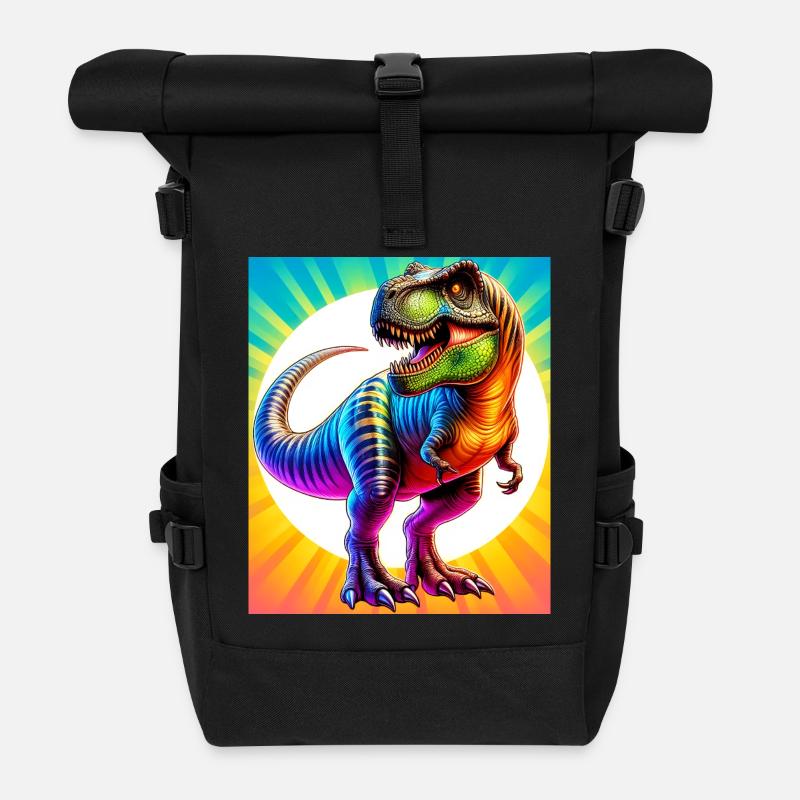 dinosaure - Sac à dos roll top - noir