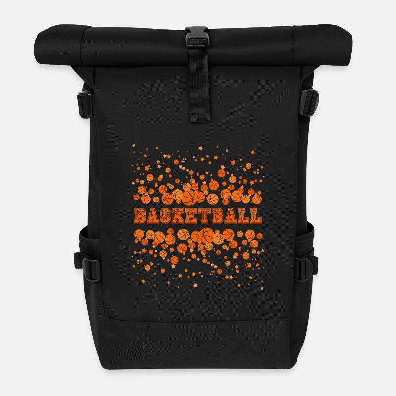 Conception de confettis amusants de basket-ball - Sac à dos roll top - noir