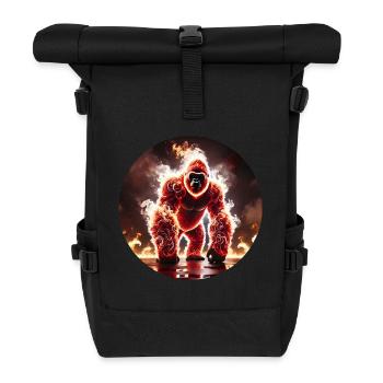 Fire Gorilla in the Burning Jungle - Roll Top Backpack - black - Front