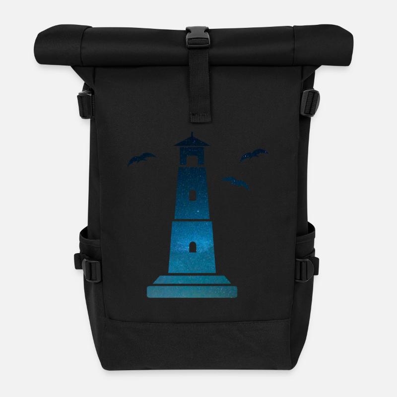 Leuchtturm - Rolltop Rucksack - Schwarz