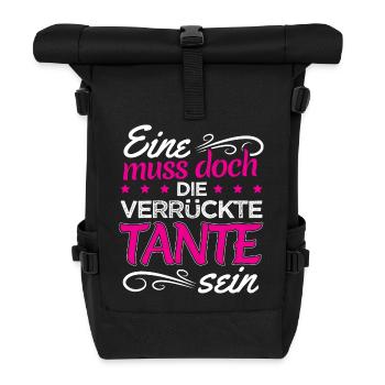 EINE MUSS DOCH DIE VERRÜCKTE TANTE SEIN - Rolltop Rucksack - Schwarz - Vorne