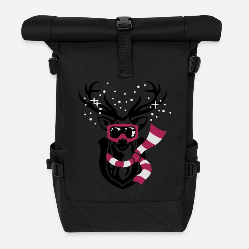 Skihirsch - Rolltop Rucksack - Schwarz