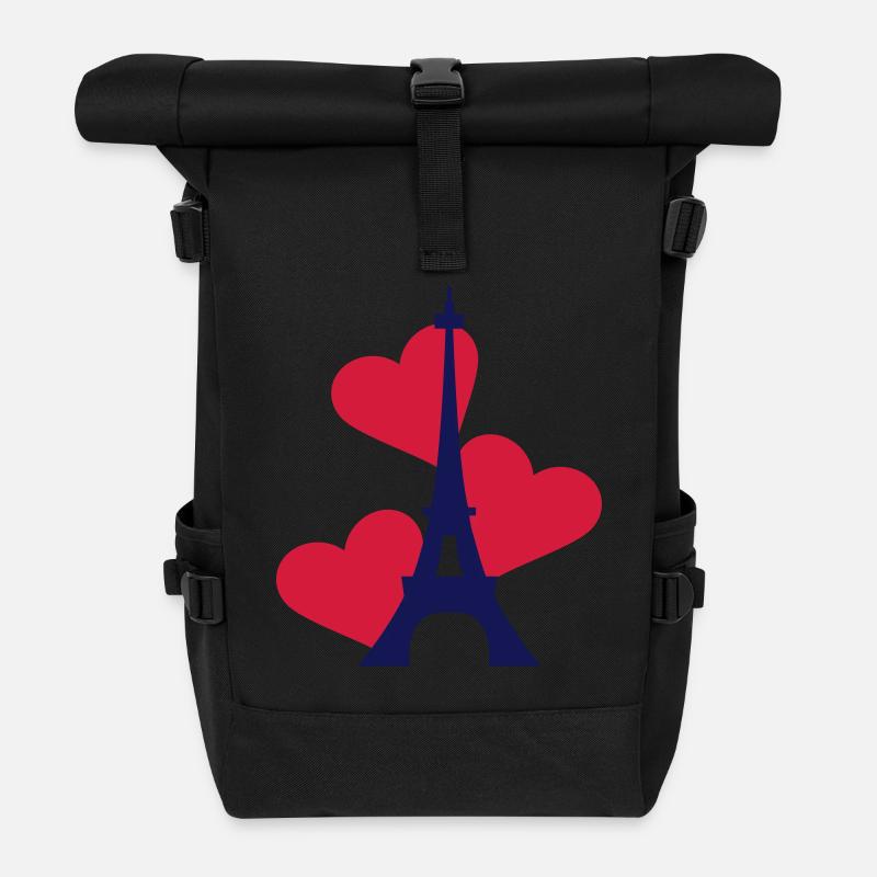 Love Eiffeltoren / Eiffeltower / Tour Eiffel - Roll Top Backpack - black