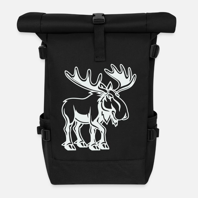 elch - Rolltop Rucksack - Schwarz