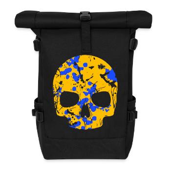 Totenkopf Bunt Camo - Rolltop Rucksack - Schwarz - Vorne