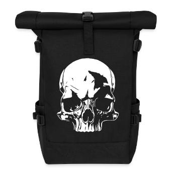 Totenschädel - der Klassiker - Rolltop Rucksack - Schwarz - Vorne