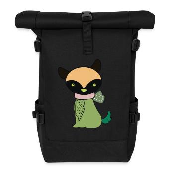 Der kleine Ivo in verschiedenen Farbe - Rolltop Rucksack - Schwarz - Vorne