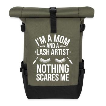 Maman puissante et professionnelle des cils - Sac à dos roll top - olive/noir - Devant