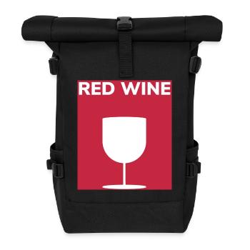 Gift for Red Wine, Lover - Roll Top Backpack - black - Front