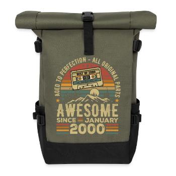 Birthday January 2000 | January 2000 Gift - Roll Top Backpack - olive/black - Front