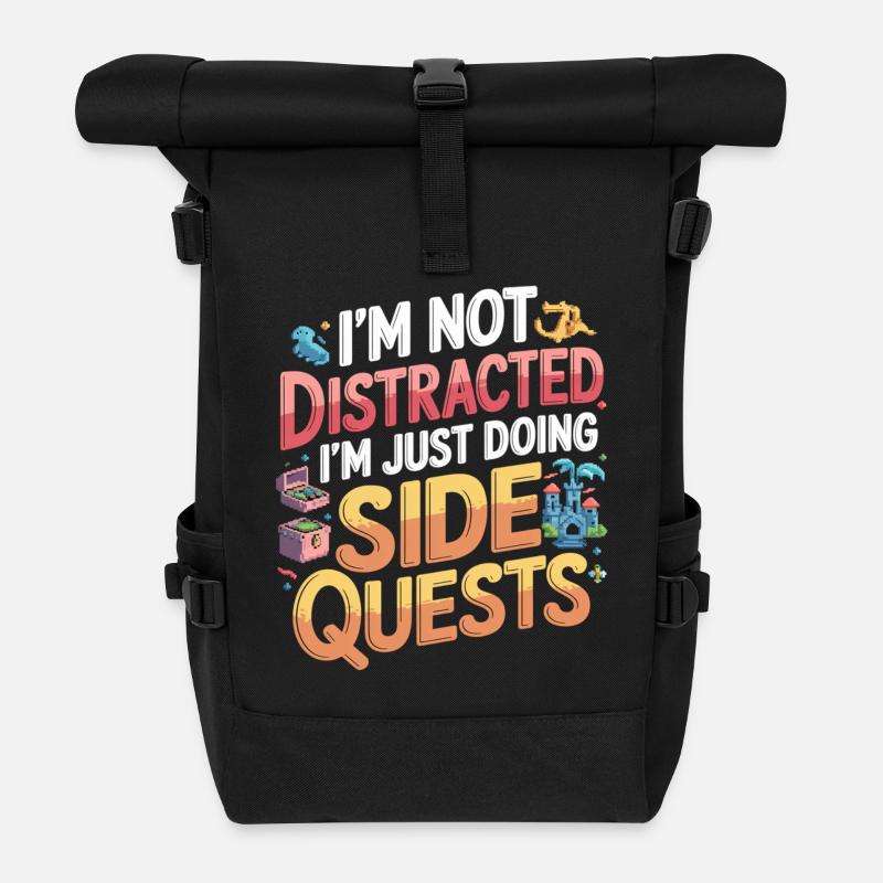 I'm Not Distracted I'm Just Doing Side Quests 9 - Rolltop Rucksack - Schwarz