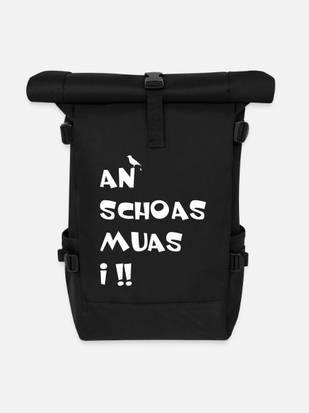 An Schoas muas i, Bayern, An Scheiß muas i - Rolltop Rucksack - Schwarz