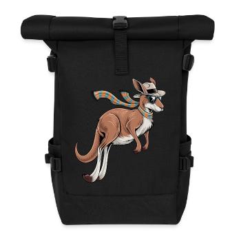 Kangourou élégant - Sac à dos roll top - noir - Devant