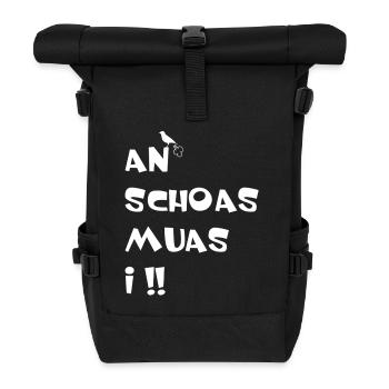 An Schoas muas i - Rolltop Rucksack - Schwarz - Vorne