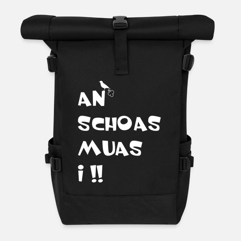 An Schoas muas i - Rolltop Rucksack - Schwarz