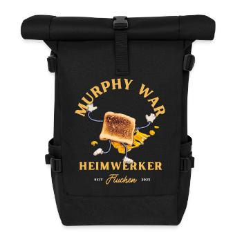 Handwerker-Regel: Murphy hat immer recht! - Rolltop Rucksack - Schwarz - Vorne