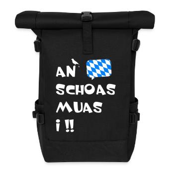 An Schoas muas i - Rolltop Rucksack - Schwarz - Vorne