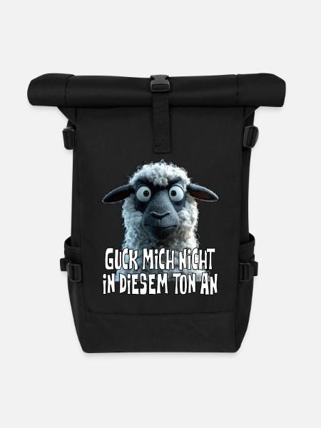 Guck mich nicht in diesem Ton an, lustiges Schaf - Rolltop Rucksack - Schwarz