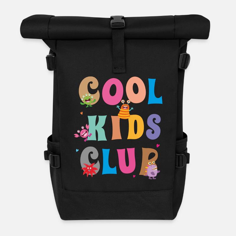 cool kids club - Rolltop Rucksack - Schwarz
