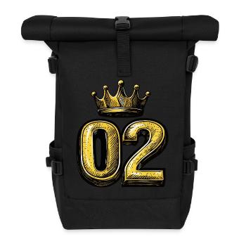 2 Number Crown - Roll Top Backpack - black - Front