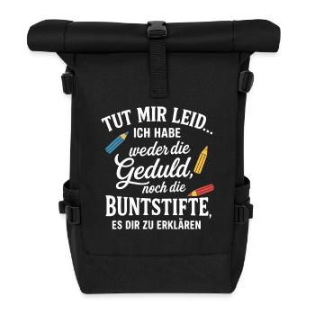 Tut Mir Leid lustige Sprüche - Rolltop Rucksack - Schwarz - Vorne