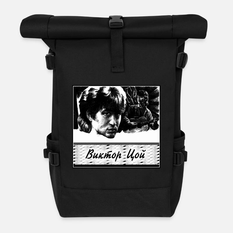 Kino (Кино) / Viktor Tsoi (Виктор Цой) - Schatten - Rolltop Rucksack - Schwarz