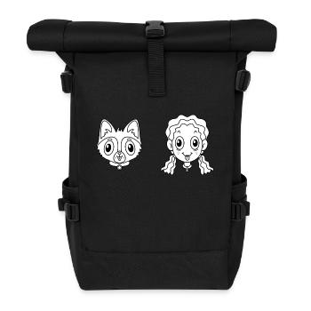 Haustier Hund - Rolltop Rucksack - Schwarz - Vorne