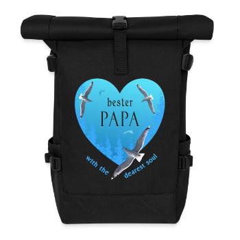 bester Papa - Rolltop Rucksack - Schwarz - Vorne