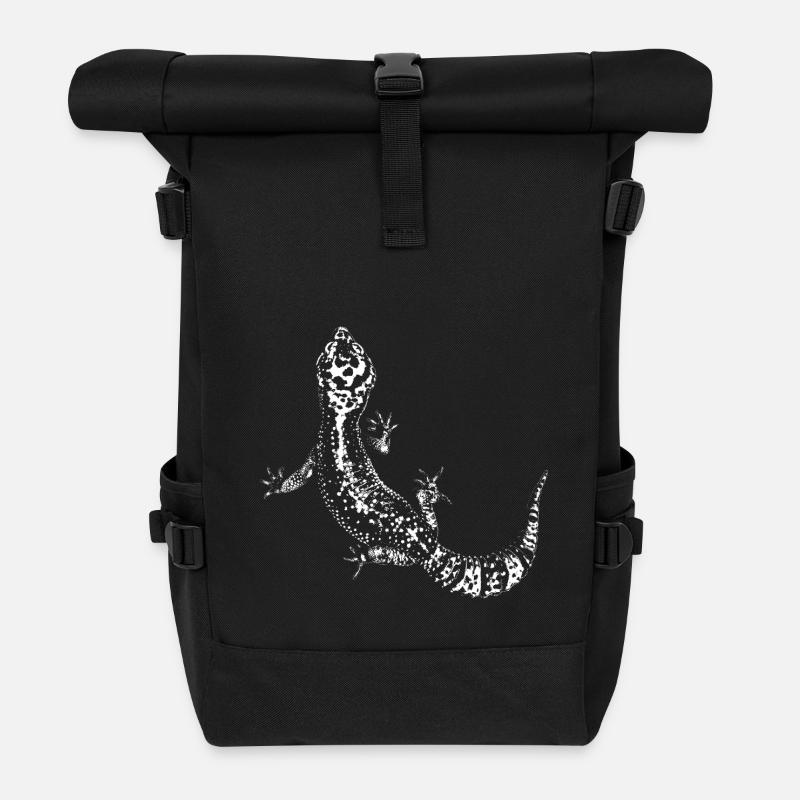 Gecko / Gecko léopard - Sac à dos roll top - noir