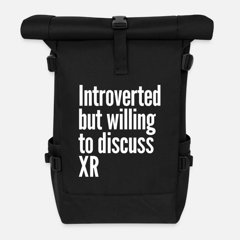 Introverted but wiling to discuss XR  - Roll Top Backpack - black