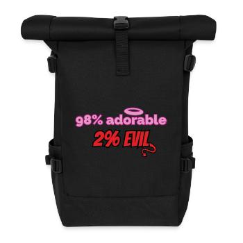 98% süß, 2% teuflisch – Lustiges Design - Rolltop Rucksack - Schwarz - Vorne