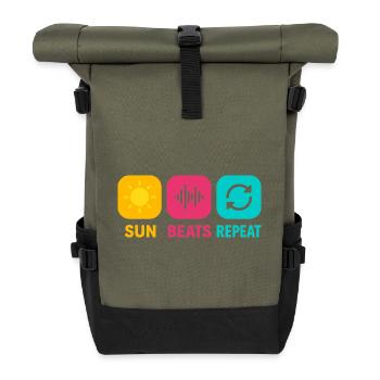 Sun Beats Repeat – music festivals Festival summer - Roll Top Backpack - olive/black - Front