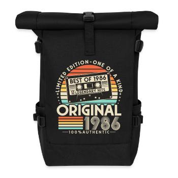 1986 Vintage Vintage Rétro Cadeau d’anniversaire - Sac à dos roll top - noir - Devant