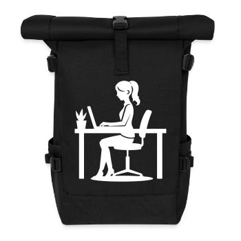 Travailleur Femme Ordinateur Job - Sac à dos roll top - noir - Devant