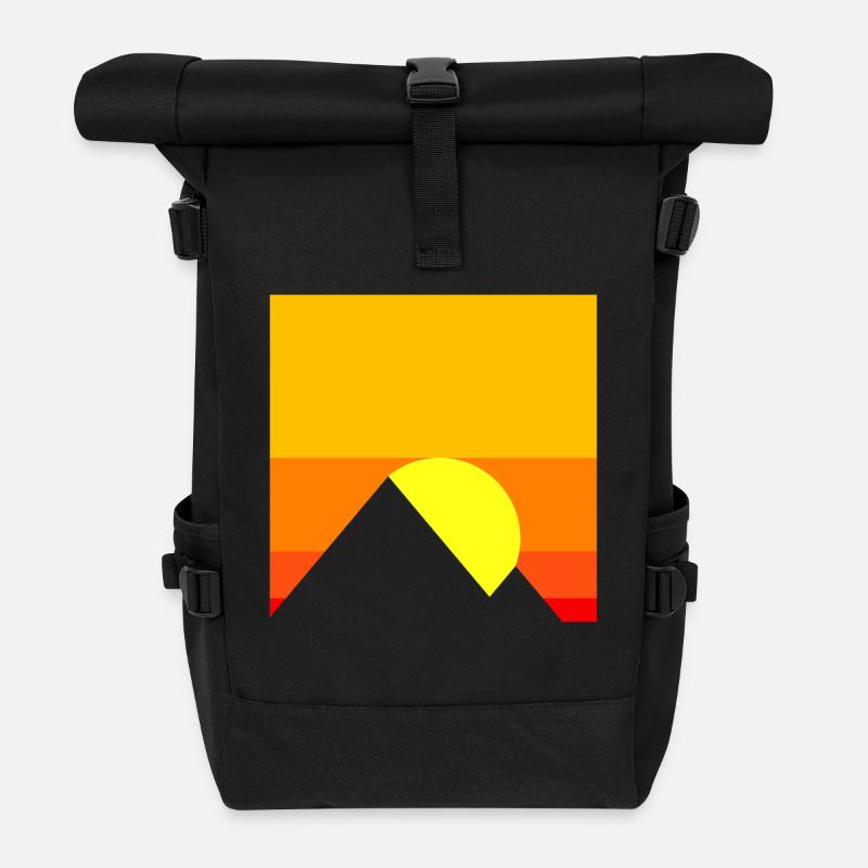 sunset - Roll Top Backpack - black