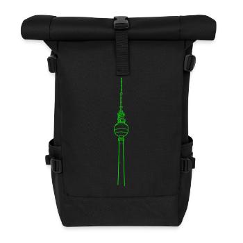 Fernsehturm Berlin - Rolltop Rucksack - Schwarz - Vorne