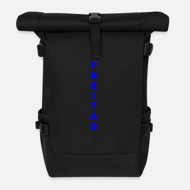 Friday - blue - Roll Top Backpack - black
