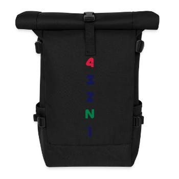 4 Gänge Gears long 3 colors - Rolltop Rucksack - Schwarz - Vorne