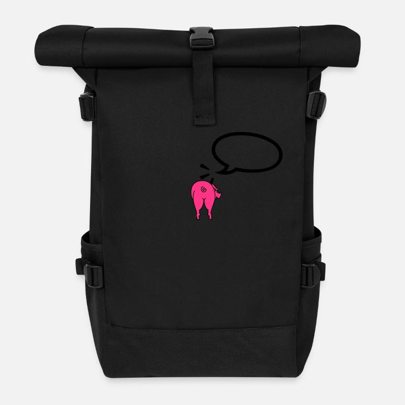 Sprechblase / speach bubble (1c) - Rolltop Rucksack - Schwarz