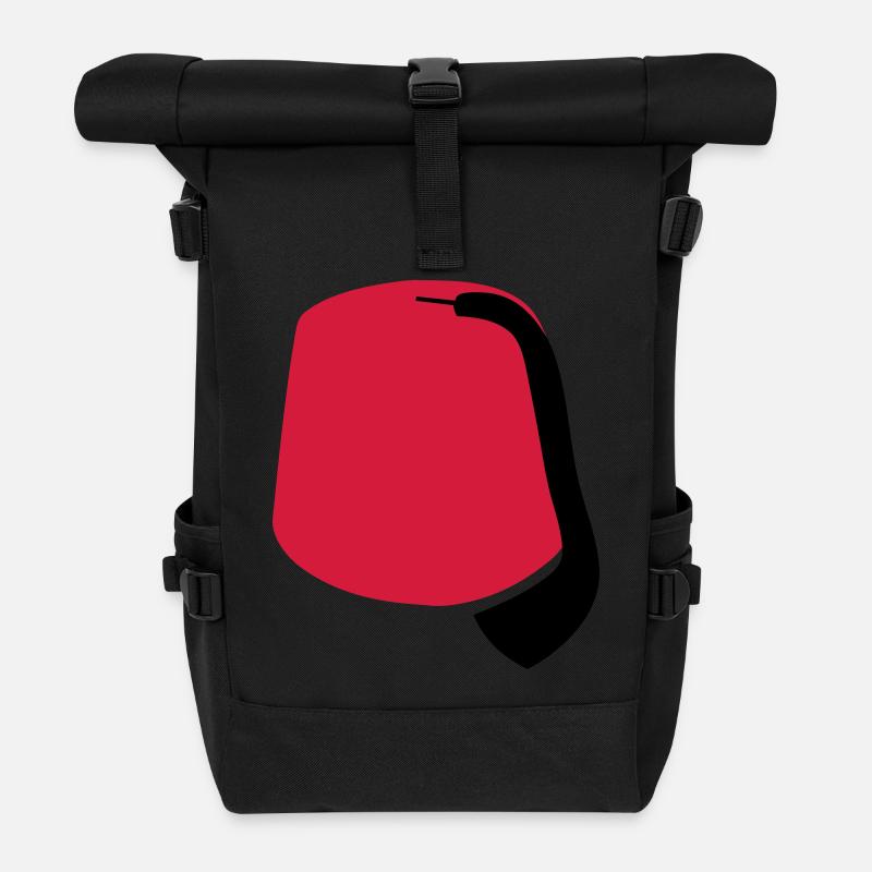 Fez - Roll Top Backpack - black
