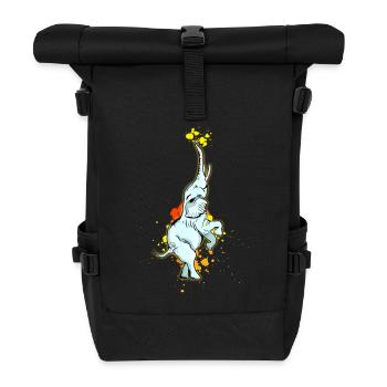 elefant klecks Zirkus Kunststück Balance künstler - Rolltop Rucksack - Schwarz - Vorne