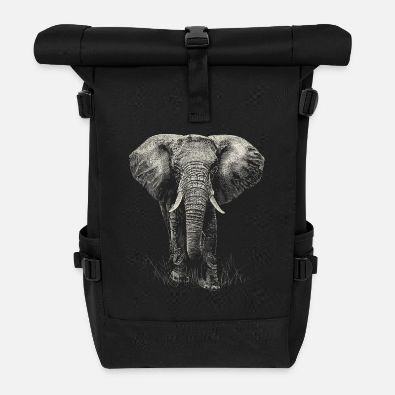Elefant - Rolltop Rucksack - Schwarz