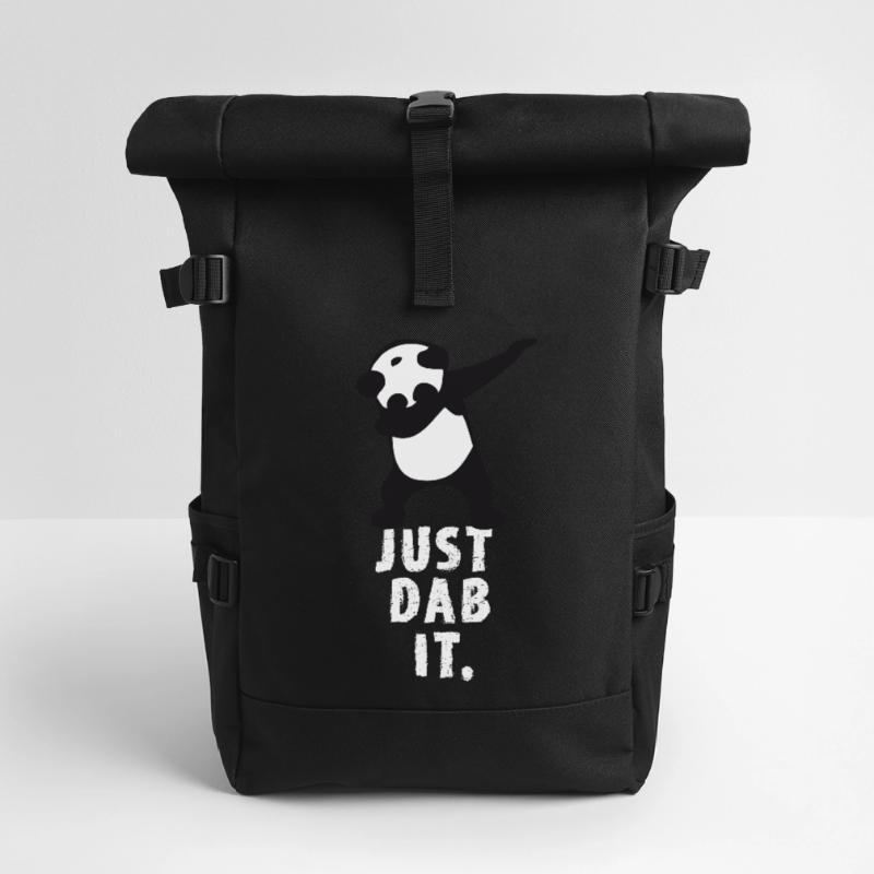 dab just dab it panda dabbing touchdown super win Roll Top Backpack