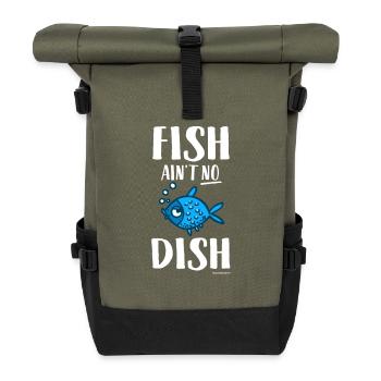 Fish Ain't No Dish - Rolltop Rucksack - Olive/Schwarz - Vorne
