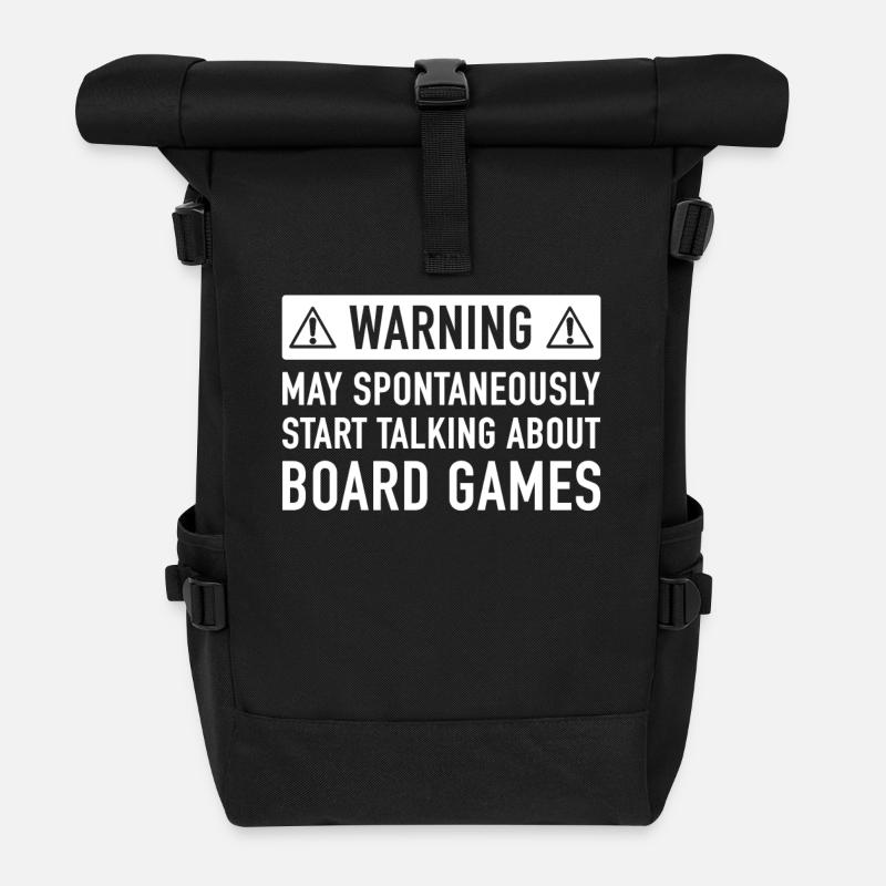 Funny Board Games Gift Idea - Roll Top Backpack - black